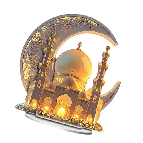 MagiDeal Ramadan Eid Dekoration Acryl Tisch Zeichen für Indoor Party Kaminsims von MagiDeal