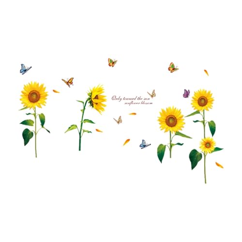 MagiDeal Schöner Wandaufkleber, Wandtattoos Poster PVC Kunst Aufkleber DIY Dekoration Wandkunst Wandbilder Dekorative Tapete für Wohnzimmer, Sonnenblumen von MagiDeal