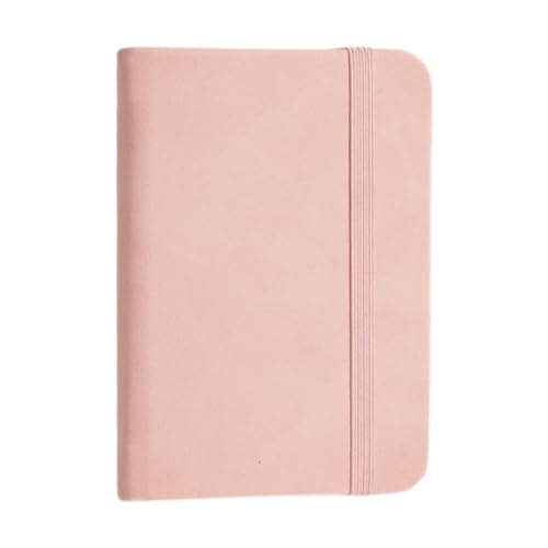 MagiDeal Taschennotizbuch, linierter Notizblock, Geschenk-Schreibzubehör, 11 cm x 7,5 cm großes PU-Notizbuch, A7-Notizbuch für die Schule, Rosa von MagiDeal