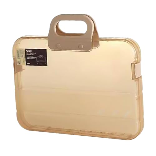 MagiDeal Tragbarer Dateien Organizer A4 Dokumentkasten wasserdichte Gehäusezubehör 14.4x2x10.2 Zoll für den täglichen Gebrauch vielseitig mit dem Handle, Khaki von MagiDeal