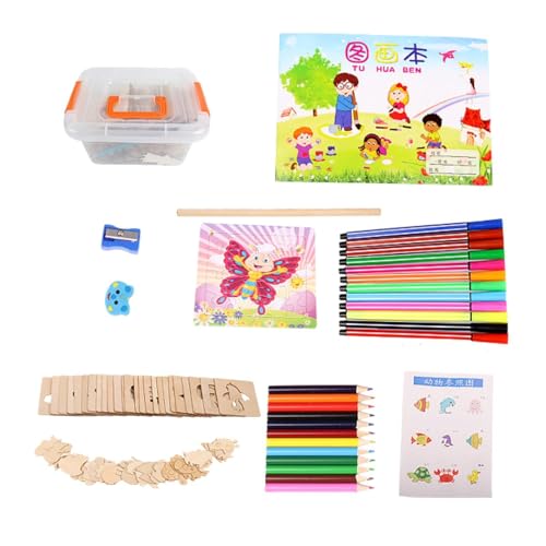 MagiDeal Zeichenschablonen aus Holz für Kinder, Malschablonen, Geschenk zum Selbermachen, kreativ, stabil, Malbedarf, Malvorlagen für Kinder, 56 Holzvorlagen von MagiDeal