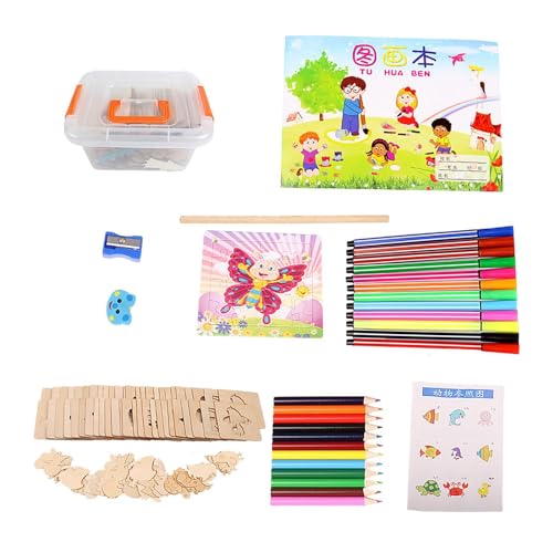 MagiDeal Zeichenschablonen aus Holz für Kinder, Malschablonen, Geschenk zum Selbermachen, kreativ, stabil, Malbedarf, Malvorlagen für Kinder, 60 Holzvorlagen von MagiDeal