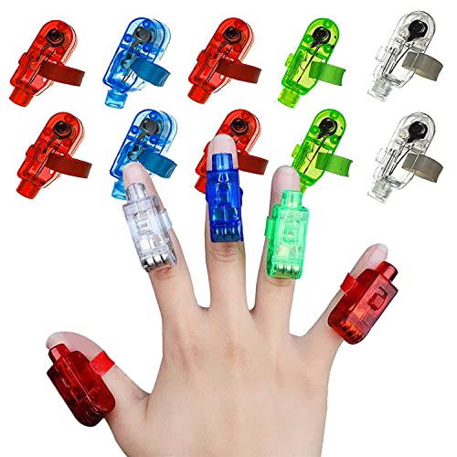 16x LED Fingerlampe Fingerring Leuchtringe Fingerlicht Taschenlampe für Finger, LED Bunt Fingerlicht, als Mitgebsel Gastgeschenke Kindergeburtstag von MagiSel