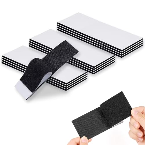 Klettband Selbstklebend Extra Stark, 12 Stück 30mm ×100mm Doppelseitig klettverschluss selbstklebend, Schwarz Selbstbefestigendes klebepads,für Befestigung,Organisation und Aufbewahrung von Werkzeugen von MagiSel