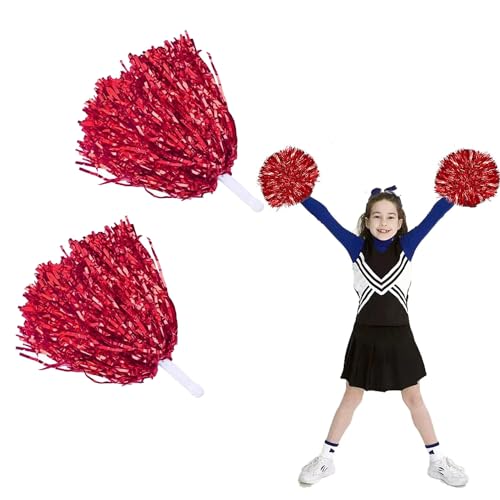 2 Stücke Cheerleader Pompons, Sport Pompons Cheers Ball, Cheerleading Pompons Tanzpompons, Bright Metallic Cheers Ball, für Sportveranstaltungen Tanz Nacht Party Ballspiele Karnevalspartys Verwendet von MagiSel