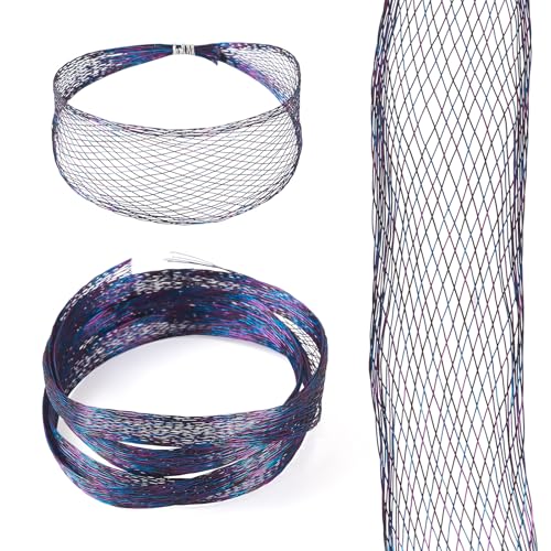 Magibead Deko-Mesh-Band aus Kupfer, 9 m, dehnbar, für Bastelarbeiten, Kränze, Halsketten, Ohrringe, Armbänder, Schmuckherstellung, Grau von Magibeads