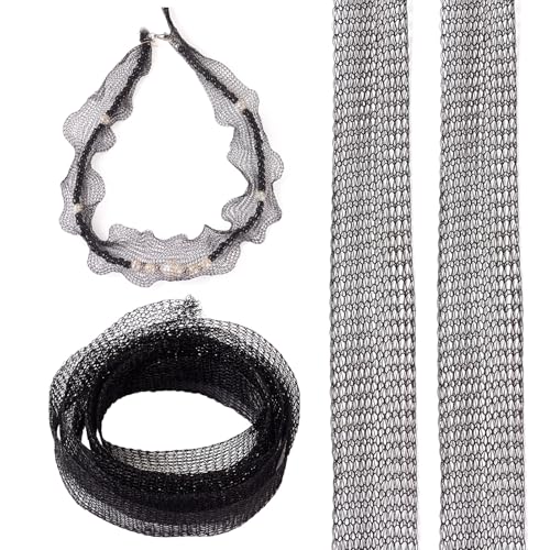 Magibead Deko-Mesh-Band aus Kupfer, 9 m, dehnbar, für Bastelarbeiten, Kränze, Halsketten, Ohrringe, Armbänder, Schmuckherstellung, Schwarz von Magibeads