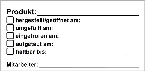 500 Etiketten im Spender, Wasser-AUF-lösbar Variante im Spender Für HACCP-5zeilig von Magic-Label