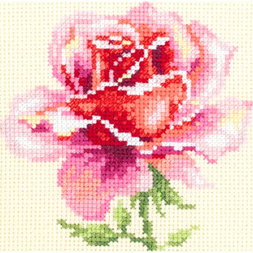 Magic Needle 150-002 ZW Rosa Rose Kreuzstichset mit Zählmuster Zweigart Edition, Baumwolle, multifarbig, 11x11cm von Magic Needle