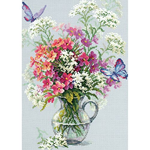 Magic Needle 100-081 ZW Phlox und Schafgarbe Kreuzstichset mit Zählmuster Zweigart Edition, Baumwolle, multifarbig, 24x33cm von Magic Needle