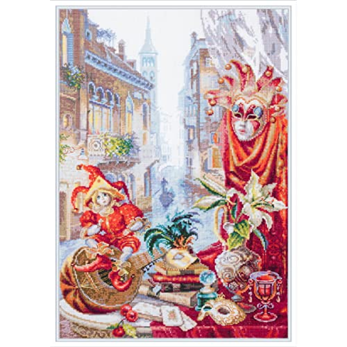 Magic Needle Zweigart Edition Kreuzstich Set Karneval von Venezia, Zählmuster, 30x45cm von Magic Needle