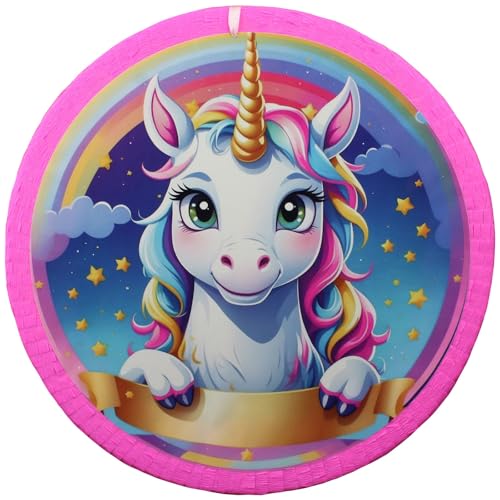 MagicPinatas Einhorn Pinata Geburtstag Mädchen - Unicorn Pinjata für Kinder- Katze Piniata - Regenbogen Party Deko - Spielzug Geschenk - Mitgebsel Kindergeburtstag Gastgeschenke von MagicPinatas