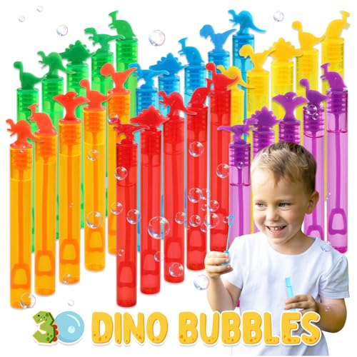 Magicat Dino Seifenblasen Kinder Set I 30 Seifenblasen mit Dinosaurier Design in 6 Farben I Ideal für Kindergeburtstag, Hochzeit & Halloween I Mitgebsel Kindergeburtstag Kleine Geschenke für Kinder von Magicat