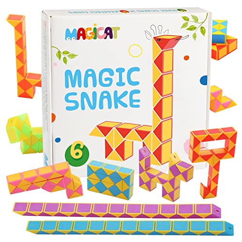 Magicat Premium Magic Snake Set I 6 Schlangen je 24-Blöcke – Perfekt für selbstgemachte Adventskalender 2025 & Nikolausstrumpf, Mitgebsel Kindergeburtstag, kleine von Magicat