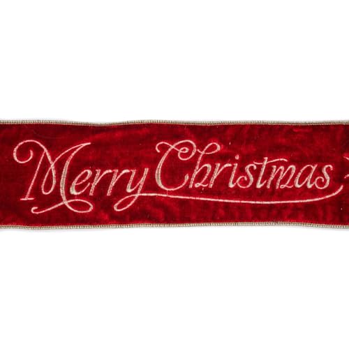 Magie di Natale Dekoband Polyester für Weihnachtsdeko 450 x 10 cm (mit Schriftzug) von Magie di Natale