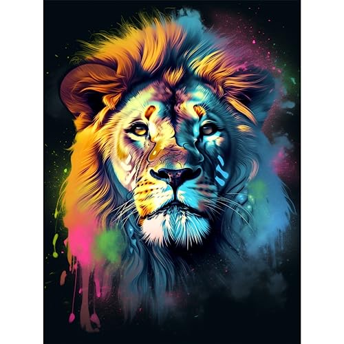 Magiho Diamond Painting | Diamond PaintingAnimal, 5D DIY Diamond Painting Kit Luxus Full Large Lion Mosaik Making Dekorative Gemälde für Erwachsene, Kinder (30 x 40 cm) von Magiho