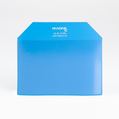 Magna-C® Magnettasche vollflächig magnetisch | 155 x 110 mm | DIN A6 quer | Ideal zur Dokumentenaufbewahrung (Blau) von Magna-C