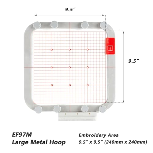 MagnaHoop Magnetischer Rahmen für Brother/Babylock-Stickmaschine, Babylock Destiny (BLDY), Metall-Magnet-Stickmaschine, Schärpe Rahmen (24,1 x 24,1 cm EF97M) von MagnaHoop