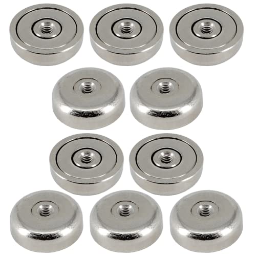 10 Stück Neodym Magnete mit Gewinde M3 Loch Bohrung 16mm Topfmagnete Extra Stark 5KG Mit Innengewinde Schraubbar Flachgreifer Magnet Rund Gewindebohrung von Magnet-Kauf