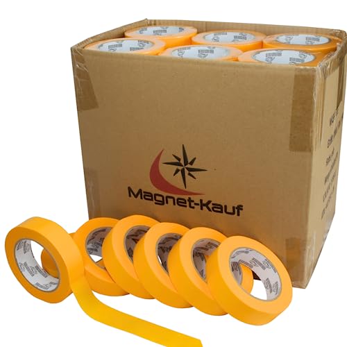 [20 Rollen] KrokTape Malerkrepp 38mm x 50m Malerband Gold Kreppband - Goldband Maler Klebeband Für Scharfe Kanten - Abdeckband für Malerarbeiten und Auto Lackierung von Magnet-Kauf