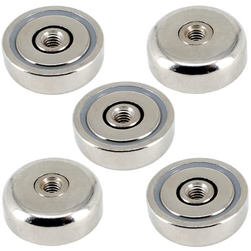 5 Stück Neodym Magnete mit Gewinde M4 Loch Bohrung 20mm Topfmagnete Extra Stark 12KG Mit Innengewinde Schraubbar Flachgreifer Magnet Rund Gewindebohrung von Magnet-Kauf