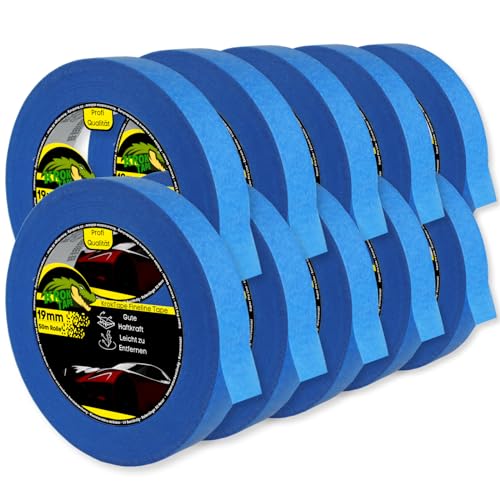 KrokTape 10 x Goldband Abklebeband Lackierband 19mm x 50m Malerklebeband Abdeckband Maler Klebeband zum Streichen Lackieren Malerband Abklebeband Blau von Magnet-Kauf