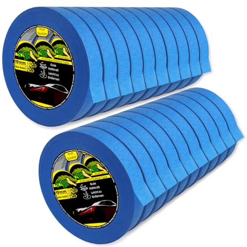 KrokTape 20x Goldband Abklebeband Lackierband 19mm x 50m Malerklebeband Abdeckband Maler Klebeband zum Streichen Lackieren Malerband Abklebeband Blau von Magnet-Kauf