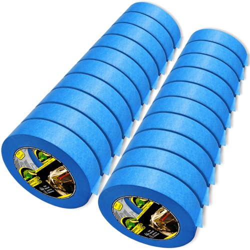 KrokTape 20x Goldband Abklebeband Lackierband 25mm x 50m Malerklebeband Abdeckband Maler Klebeband zum Streichen Lackieren Malerband Abklebeband Blau von Magnet-Kauf