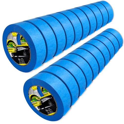 KrokTape 20x Goldband Abklebeband Lackierband 30mm x 50m Malerklebeband Abdeckband Maler Klebeband zum Streichen Lackieren Malerband Abklebeband (20) von Magnet-Kauf