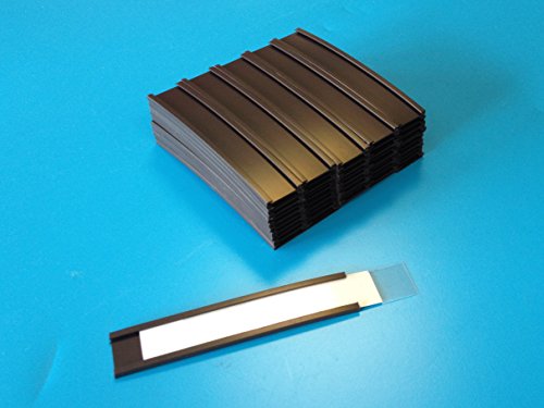 100 Stück magnetische C-Profil Etikettenhalter 20 mm hoch x 100 mm lang mit Kartonstreifen und PVC-Klar-Streifen von Magnetschilderversand NOHL-Werbung