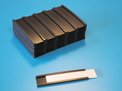 100 Stück magnetische C-Profil Etikettenhalter 20 mm hoch x 75 mm lang mit Kartonstreifen und PVC-Klar-Streifen von Magnetschilderversand NOHL-Werbung