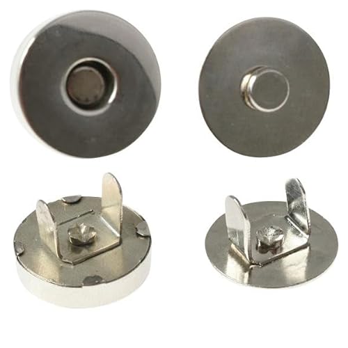 10 x Magnet-Knopf Magnetischer Verschluss rund aus Metall Ø10-18mm Taschenverschluss - Magnetschließe für Textilien und Taschen - zur Befestigung an Leder Stoff Kleidung, Größe: Ø 10mm von Magnosphere