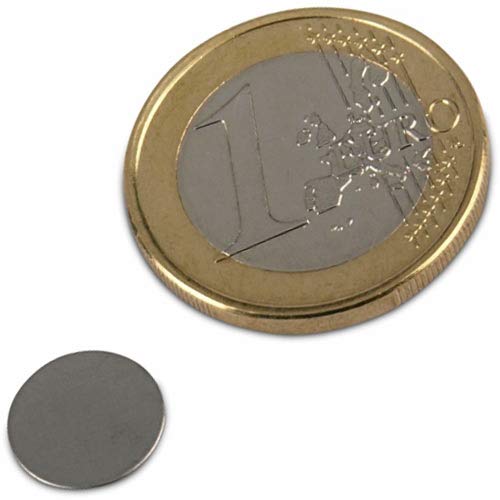 100 Metallscheiben selbstklebend SILBER ohne Loch - Stahl (DC01) verzinkt - Ø10x2mm - Metallplättchen rund mit Doppelklebeband - Gegenstück/Haftgrund für Magnete (ferro-magnetisch), Menge:100 Stück von Magnosphere