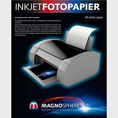 5 Blatt A3 Fotopapier magnetisch Magnetpapier weiß matt - für Inkjet, Premium-Magnetpapier von Magnosphere