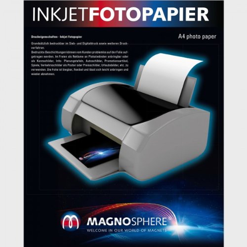 5 Blatt A4 Fotopapier magnetisch Magnetpapier weiß matt - für Inkjet, Premium-Magnetpapier von Magnosphere