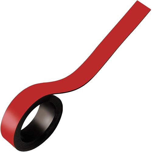 Magnetband Magnetstreifen farbig beschreibbar abwischbar - Breite 30mm - 5m Rolle - Kennzeichnungsband - Ideal zum Beschriften oder farblichen Markierung, Farbe: Rot von Magnosphere