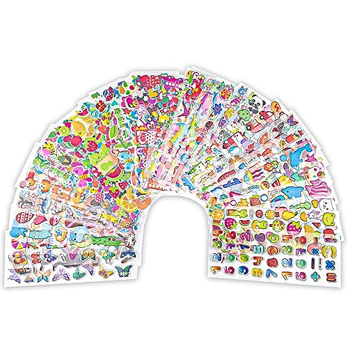 Magrimaxio 40 Stück Sticker Wasserfeste, 3D Aufkleber, Stickers set, Personalisierte Aufkleber, puffy stiker wiederverwendbar, Geeignet für Kinder, für scrapbooking, Tablets, Laptop von Magrimaxio