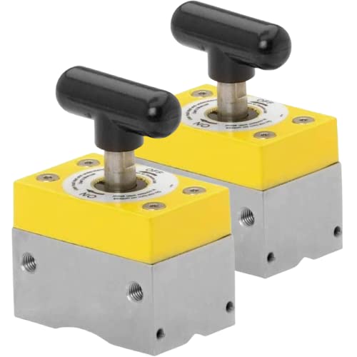 Magswitch MagSquare 165 Magnetischer Schweißwinkel-Klemmhalter für Schweißset, Werkzeug, Zubehör und Zubehör, Magnetschalter mit Ein-/Aus-Fähigkeiten, 68 kg Haltekraft, 2 Stück von Magswitch