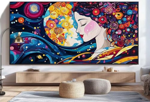 Diamond Painting Abstrakt Malen Nach Zahlen Erwachsene Frau Diamant Painting Bilder Kinder, 5D DIY Crystal Basteln Erwachsene Puzzle Bilder Kreativ Set, Home Deko Wohnzimmer Geschenke 30 x 60 cm U25 von Mahoxua