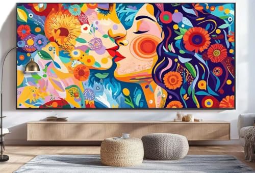 Diamond Painting Abstrakt Malen Nach Zahlen Erwachsene Pärchen Diamant Painting Bilder Kinder, 5D DIY Crystal Arts Basteln Erwachsene Puzzle Bilder Kreativ Set, Home Deko Wohnzimmer 100 x 200 cm U27 von Mahoxua