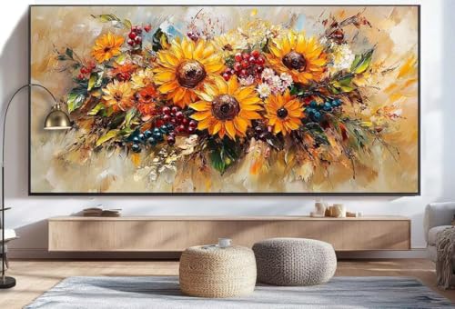 Diamond Painting Abstrakt Malen Nach Zahlen Erwachsene Sonnenblume Diamant Painting Bilder Kinder, 5D DIY Crystal Arts Basteln Erwachsene Kreativ Set, Home Deko Wohnzimmer Geschenke 90 x 180 cm U34 von Mahoxua