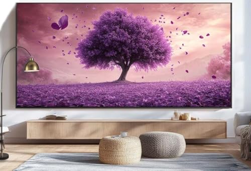 Diamond Painting Baum Der Liebe Diamond Painting Groß XXL (40 x 70 cm), 5D Diamant Malerei Bilder Kinder DIY Malen Nach Zahlen Erwachsene Geschenke Set, Runde Steine Dimond Art für Wand Dekor Lila U2 von Mahoxua