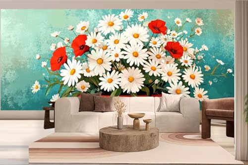 Diamond Painting Frühling Diamond Painting Groß XXL (50 x 30 cm), 5D Diamant Malerei Bilder DIY Malen Nach Zahlen Erwachsene, Runde Steine Kristall Puzzle Stickerei Dimond Art für Wand Deko Mohn h98 von Mahoxua