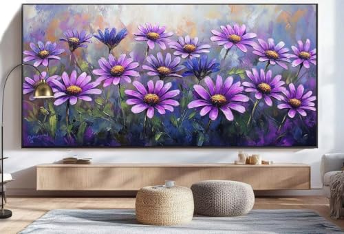 Diamond Painting Gänseblümchen Diamond Painting Groß XXL (100 x 200 cm), 5D Diamant Malerei Bilder Kinder DIY Malen Nach Zahlen Erwachsene Geschenke Set, Dimond Art für Zuhause Wand Dekor Blume U44 von Mahoxua