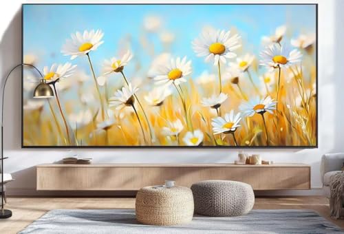 Diamond Painting Gänseblümchen Malen Nach Zahlen Erwachsene Blume Diamant Painting Bilder Kinder, 5D DIY Crystal Arts Basteln Erwachsene Kreativ Set, Home Deko Wohnzimmer Geschenke 100 x 200 cm U43 von Mahoxua