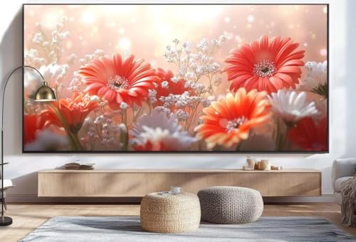 Diamond Painting Gänseblümchen Malen Nach Zahlen Erwachsene Landschaft Diamant Painting Bilder Kinder, 5D DIY Crystal Arts Basteln Erwachsene Kreativ Set, Home Deko Wohnzimmer Geschenke 70x140 cm U40 von Mahoxua