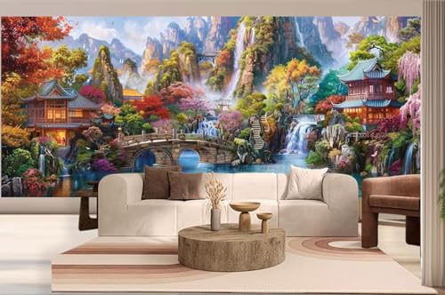 Diamond Painting Landschaft Diamond Painting Groß XXL (200 x 90 cm), Diamant Malerei Bilder Kinder DIY Malen Nach Zahlen Erwachsene Geschenke Set, Puzzle Stickerei Dimond Art für Wand Deko China h282 von Mahoxua