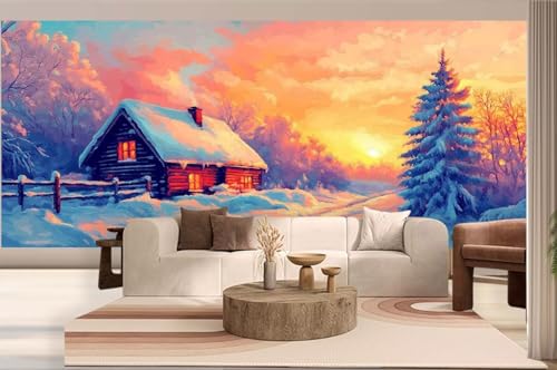 Diamond Painting Landschaft Diamond Painting Groß XXL (200 x 90 cm), Diamant Malerei Bilder Kinder DIY Malen Nach Zahlen Erwachsene Geschenke Set, Puzzle Stickerei Dimond Art für Wand Deko Winter h212 von Mahoxua