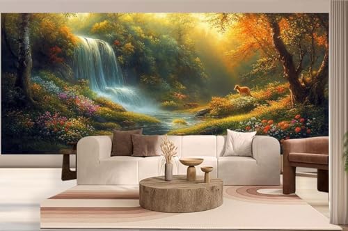 Diamond Painting Landschaft Diamond Painting Groß XXL (200x90 cm), 5D Diamant Malerei Bilder Kinder DIY Malen Nach Zahlen Erwachsene, Puzzle Stickerei Dimond Art für Zuhause Wand Deko Wasserfall h246 von Mahoxua