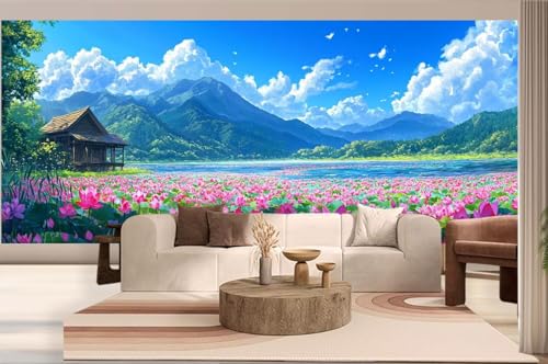 Diamond Painting Landschaft Malen Nach Zahlen Erwachsene Blume Diamant Painting Bilder Kinder, 5D DIY Crystal Arts Basteln Erwachsene Puzzle Bilder Kreativ Set, Home Deko Wohnzimmer 50 x 120 cm h223 von Mahoxua